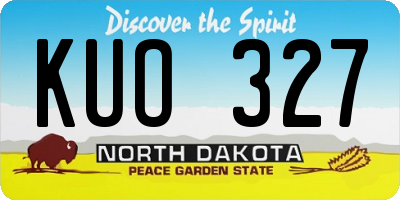 ND license plate KUO327