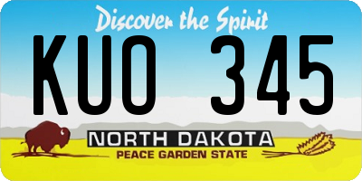 ND license plate KUO345