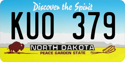 ND license plate KUO379