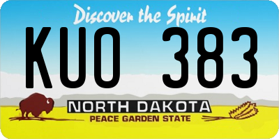 ND license plate KUO383