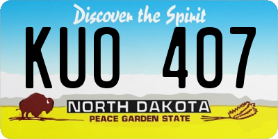ND license plate KUO407