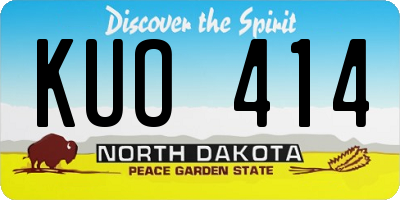 ND license plate KUO414