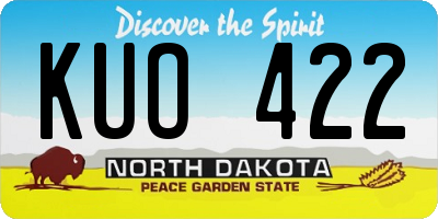 ND license plate KUO422