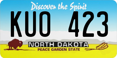 ND license plate KUO423