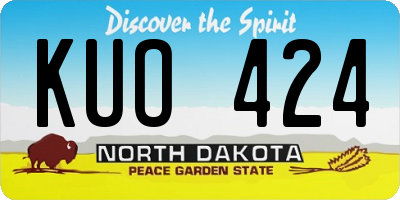 ND license plate KUO424