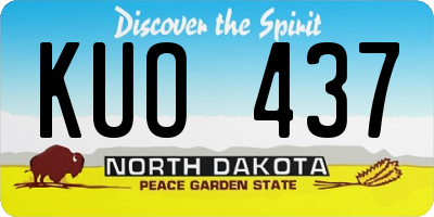 ND license plate KUO437