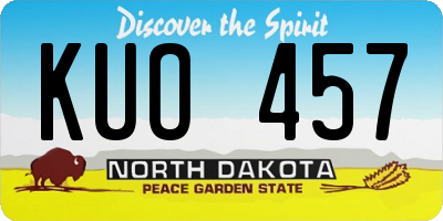ND license plate KUO457