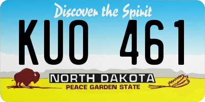ND license plate KUO461