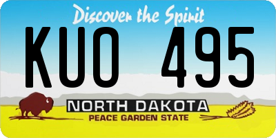 ND license plate KUO495