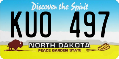 ND license plate KUO497