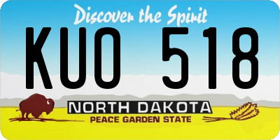 ND license plate KUO518
