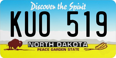 ND license plate KUO519