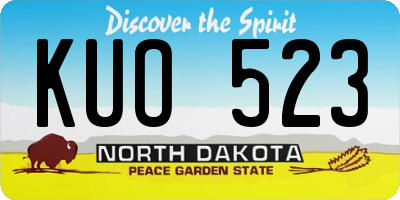 ND license plate KUO523
