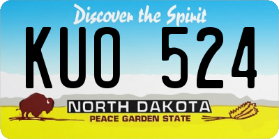 ND license plate KUO524