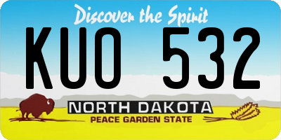 ND license plate KUO532