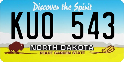 ND license plate KUO543