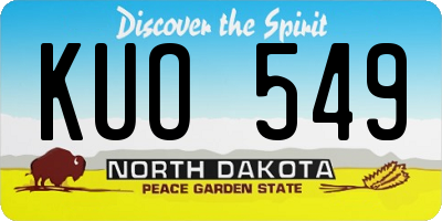 ND license plate KUO549