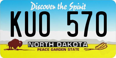 ND license plate KUO570