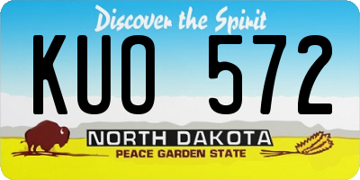 ND license plate KUO572