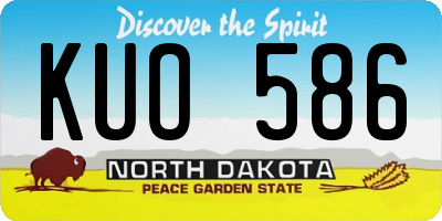 ND license plate KUO586