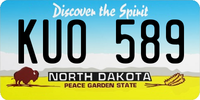 ND license plate KUO589