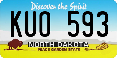 ND license plate KUO593