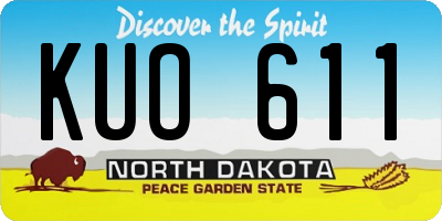 ND license plate KUO611