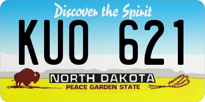 ND license plate KUO621