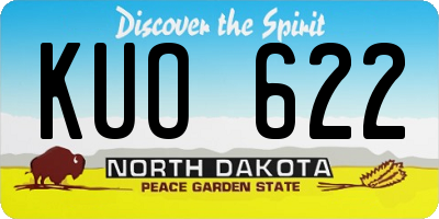 ND license plate KUO622