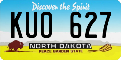 ND license plate KUO627