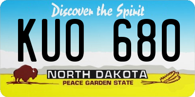ND license plate KUO680