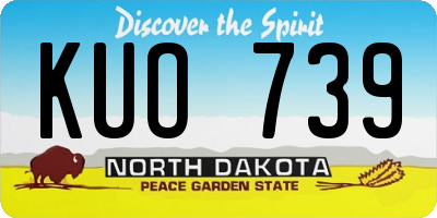 ND license plate KUO739