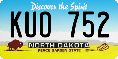 ND license plate KUO752