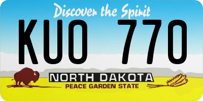ND license plate KUO770
