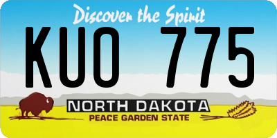 ND license plate KUO775