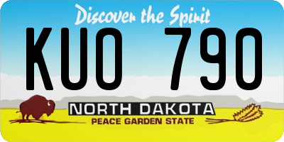 ND license plate KUO790