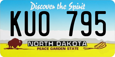 ND license plate KUO795