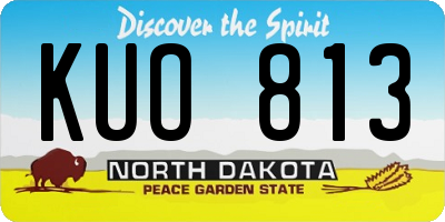 ND license plate KUO813