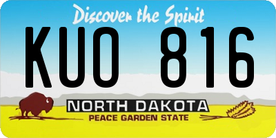 ND license plate KUO816