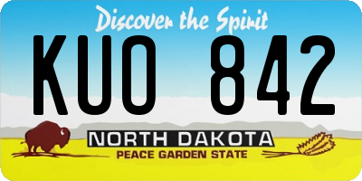 ND license plate KUO842