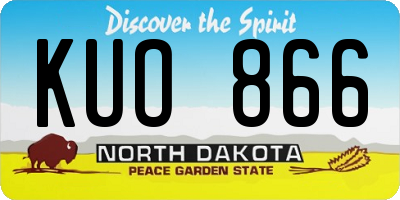 ND license plate KUO866