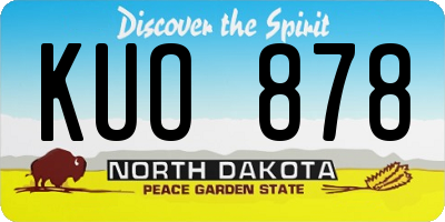 ND license plate KUO878