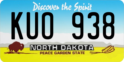 ND license plate KUO938