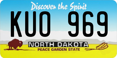 ND license plate KUO969