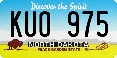 ND license plate KUO975
