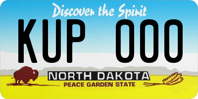 ND license plate KUP000