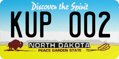 ND license plate KUP002