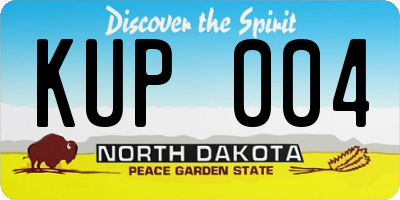 ND license plate KUP004