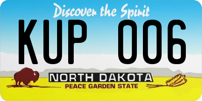 ND license plate KUP006