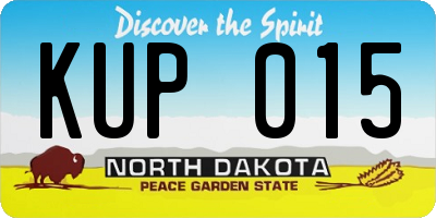 ND license plate KUP015